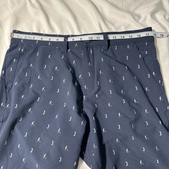 Tee Time Golf Shorts Navy Blue with White Golfer Dots Size 34 - Picture 9 of 11